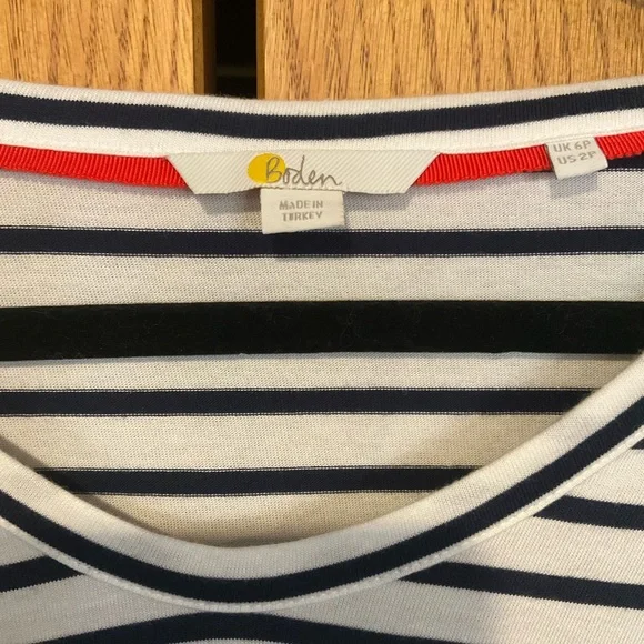 Boden Navy Striped T-Shirt Dress - Picture 4 of 7